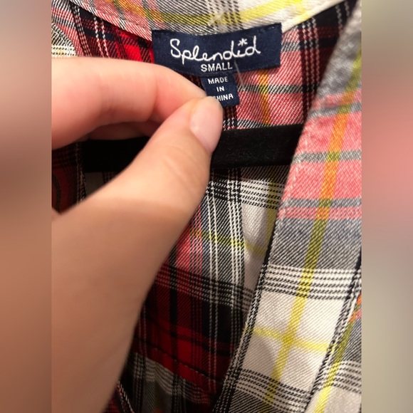 Splendid Patterned (Plaid) Blouse - Picture 3 of 9
